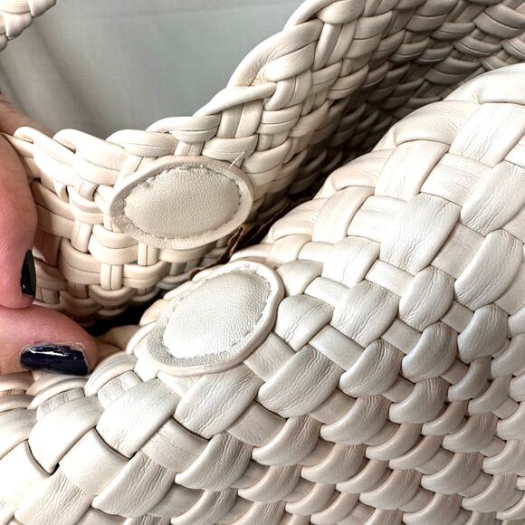 RACHEL ZOE Shoulder Bag Clutch Woven Cream Modern Minimalist Neutral Capsule - Picture 6 of 16